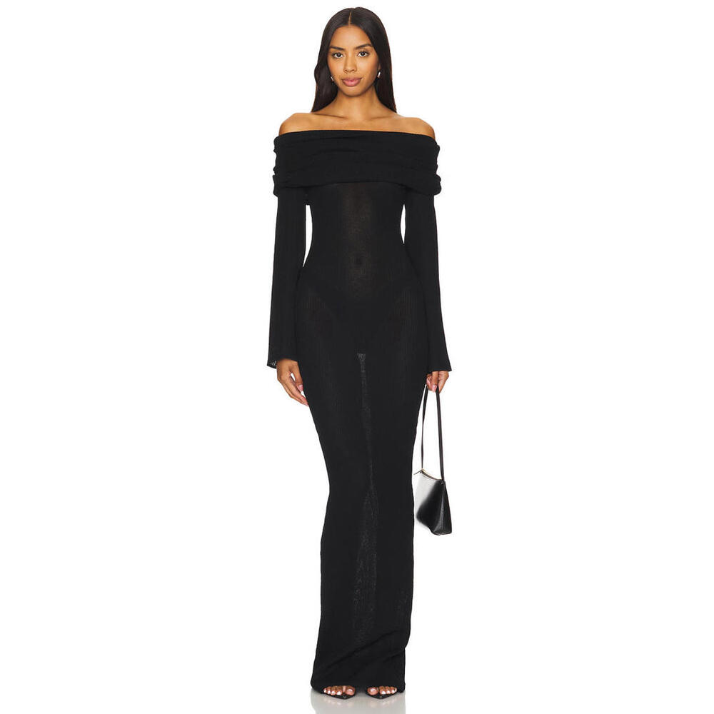 SER.O.YA Black Off-Shoulder Dress